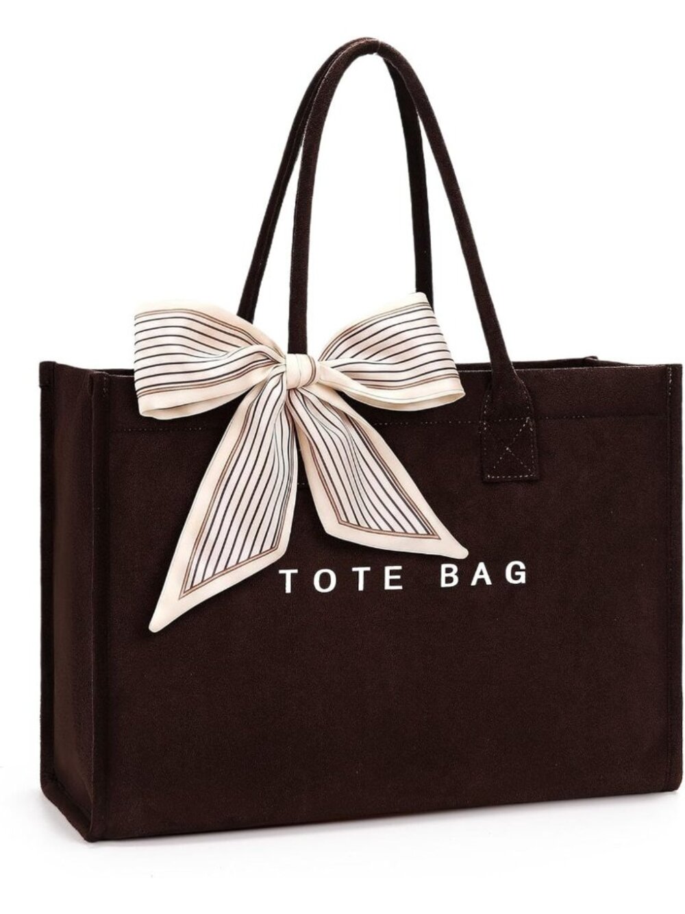 Stylish Large Brown Faux Suede Tote Bag | Chic Shoulder Handbag for Fall